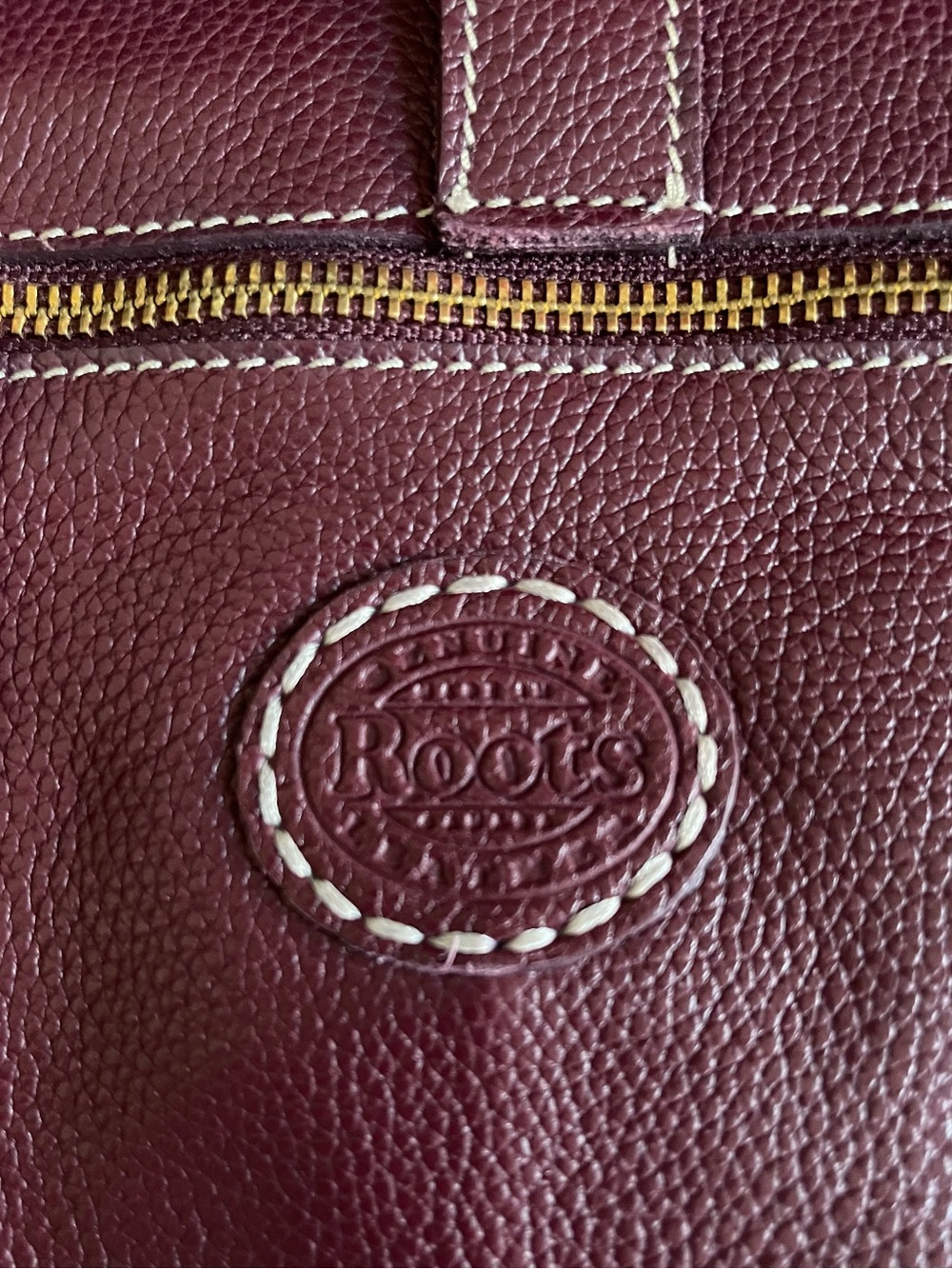Roots  Leather Saddle Crossbody Bag in Deep Plum - Picture 7 of 14